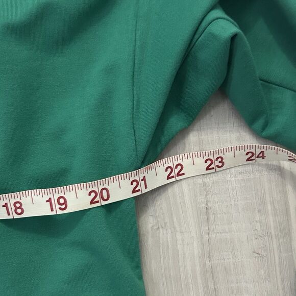 J. Jill FIT Women's VNeck Knit Long Sleeve Top Green Navy Size S preppy minimal - Picture 10 of 10